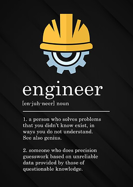 Funny Engineer Definition Hard Hat Gear Graphic