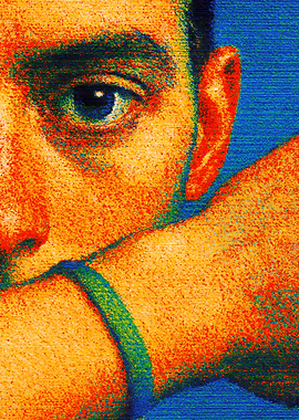 Pixel Dithered Portrait with 90s Internet Texture