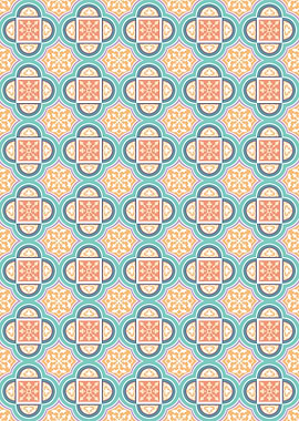 Floral Pattern with Geometric Accents