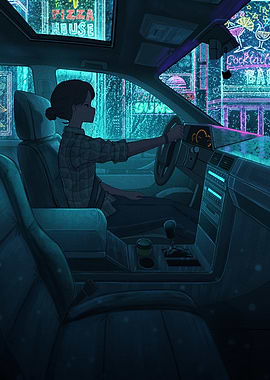 Night Drive in Neon City