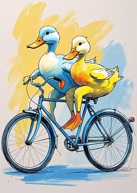 Ducks on a Date Bike Ride