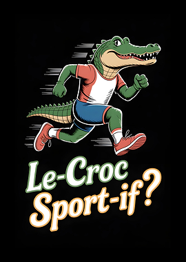 Le Croco Sport-if Cartoon Illustration