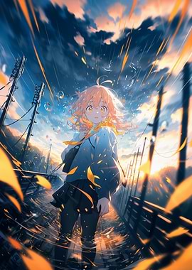 Anime Girl in a Dynamic Setting