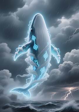 Electric Whale in Stormy Seas