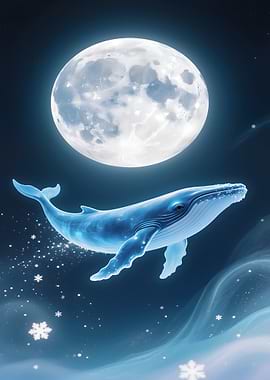 Whale under the Moon