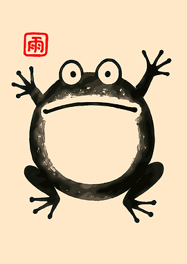 Ink Frog with Rain Symbol