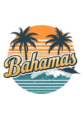 Bahamas Retro Travel Poster