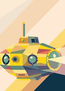 Geometric Submarine Illustration