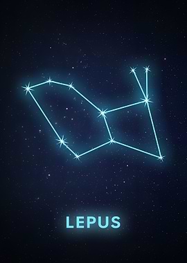 Lupus Constellation on Starry Night Sky