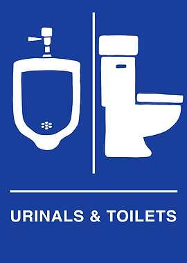 Urinals and Toilets Sign