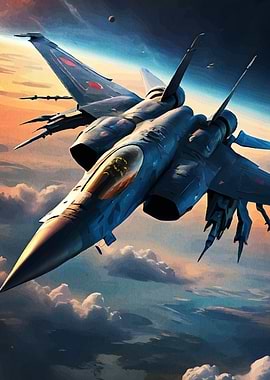 Fighter Jet Soaring Through the Sky