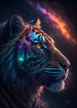 Cosmic Tiger Portrait art
