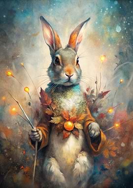 Autumnal Rabbit Portrait