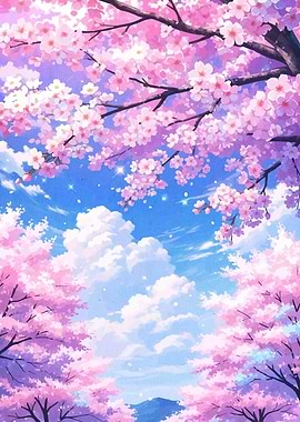 Cherry Blossom Anime Landscape