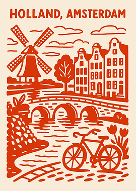 Holland, Amsterdam Illustration