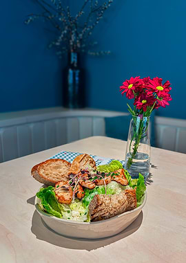 Delicious Salad with Flowers