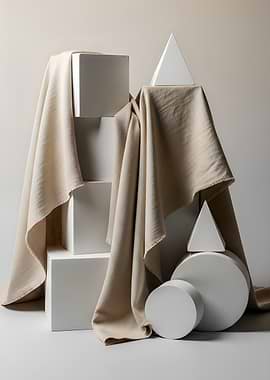 Geometric Shapes and Fabric Still Life