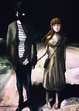 Couple Holding Hands in the Dark