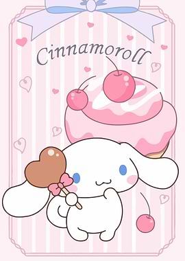 Cinnamoroll with cupcake and lollipop