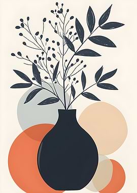 Floral Vase Still Life Illustration