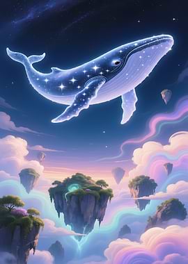 Celestial Whale in Floating Islands Dreamscape