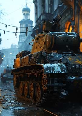 Tank Urban Winter Landscape