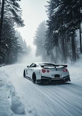 Nissan GT-R in Winter Wonderland