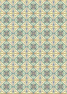 Ornamental Pattern with Floral and Geometric Elements