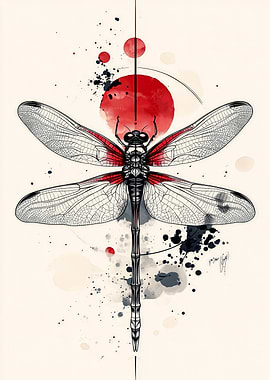 Dragonfly Ink Art