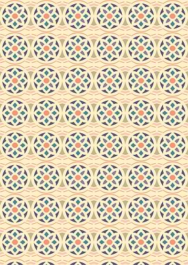 Geometric Floral Pattern in Pastel Colors