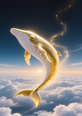 Golden Whale in the Sky
