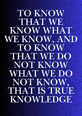 True Knowledge Quote on Blue