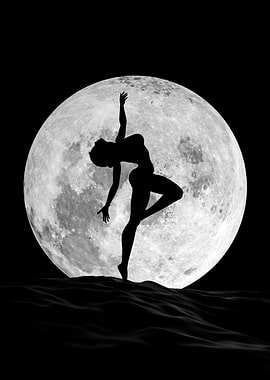 Silhouette Dancer Moonlit Serenity