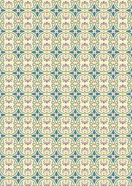 Floral Pattern with Circles and Swirls