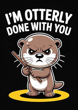I'm Otterly Done With You Angry Otter Cartoon