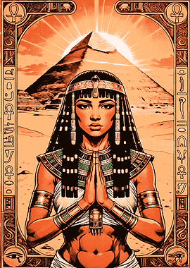 Egyptian Queen with Pyramid Backdrop