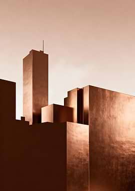 Abstract Copper Cityscape
