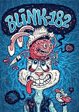 Blink-182 Cartoon Rabbit Brain Art