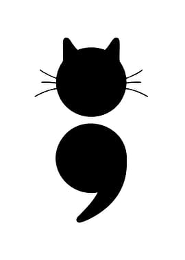 Cat Semicolon Silhouette