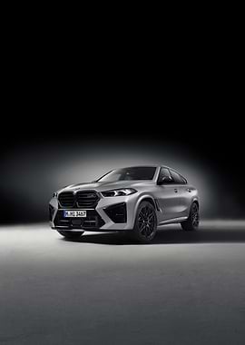 Silver BMW X6 on Dark Background