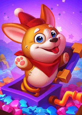 Cartoon Corgi Jack Box