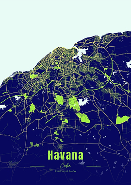 Havana Cuba City Map