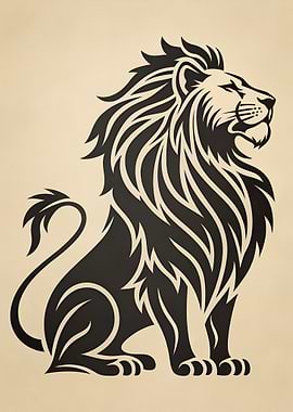 Majestic Lion Silhouette Art