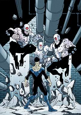 Invincible faces Robot clones in battle