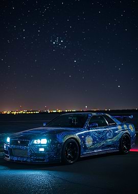 Starry Night Nissan Skyline R34