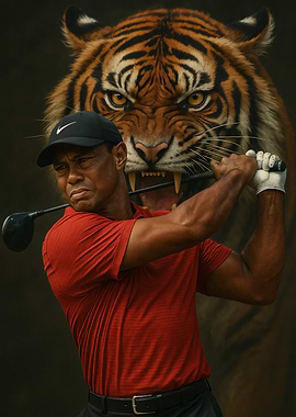 Tiger Woods Golf Swing with Tiger