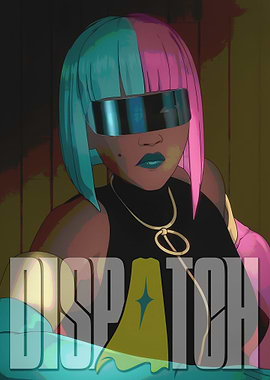 Cyberpunk Girl with Visor and Dispatch