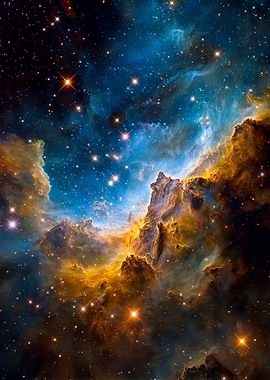 Cosmic Nebula with Stars