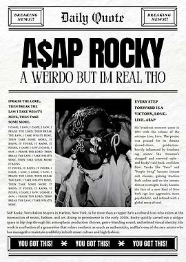 ASAP Rocky Newspaper Style Portrait