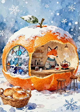 Fox's Winter Orange Tea Shop